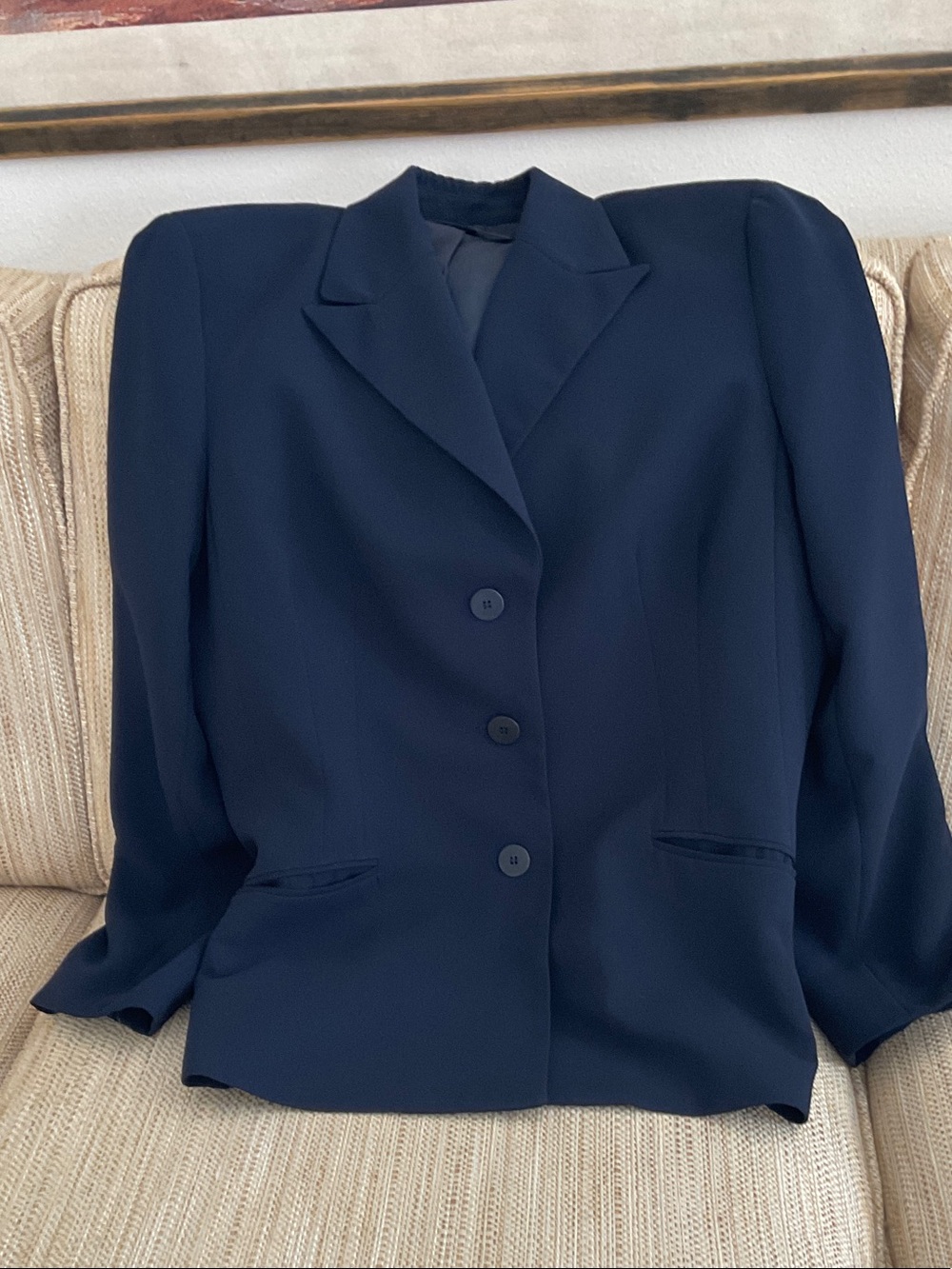 Kasper Navy Three-Button Women's Pant Suit